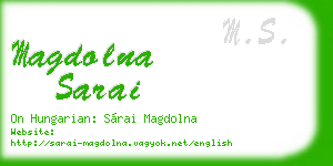 magdolna sarai business card