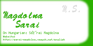 magdolna sarai business card